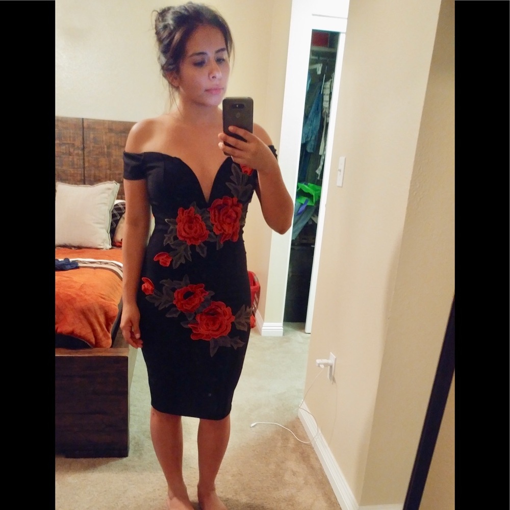 Floral black dress